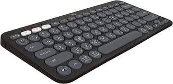 Logitech Pebble Keys 2 K380s, Multi-Device Bluetooth Wireless Keyboard with Customisable Shortcuts, Slim and Portable, Easy-Switch for Windows, macOS, iPadOS, Android, Chrome OS, ARA Layout - Graphite