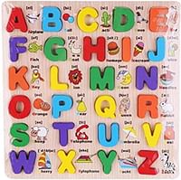 لعبة احجية تركيب الصورعلي لوح خشبي لتعلم الحروف الانجليزية للاولاد، العاب تعليمية