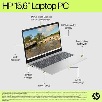 HP Laptop 15-fd0029nx 15.6 Inch FHD, Intel Core i5-1334U 13th Gen Intel Iris Xe Graphics 8GB RAM 512GB SSD Windows 11 Home -Natural silver