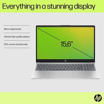 HP Laptop 15-fd0029nx 15.6 Inch FHD, Intel Core i5-1334U 13th Gen Intel Iris Xe Graphics 8GB RAM 512GB SSD Windows 11 Home -Natural silver