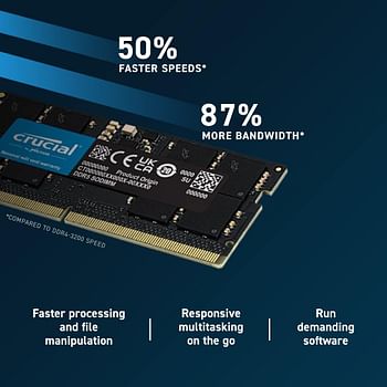 Crucial DDR5 4800MHz SODIMM (2 x 32GB) Ram (CT2K32G48C40S5) 64GB