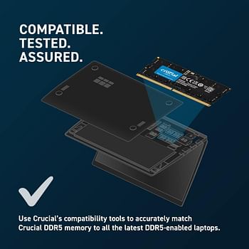 Crucial DDR5 4800MHz SODIMM (2 x 32GB) Ram (CT2K32G48C40S5) 64GB