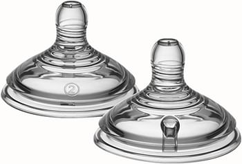 Tommee Tippee TT42212010 Closer Nature Medium Flow Teats, 3+ Months, 2 Pack - Clear