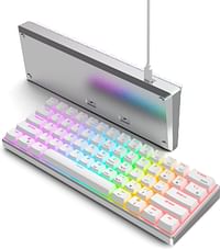 RK61 Pro 60% Mechanical Keyboard with CNC Aluminum Case, RGB Wireless/Wired Gaming Keyboard, Double Shot PBT Keycaps, Hot-Swappable Gateron Blue Switch