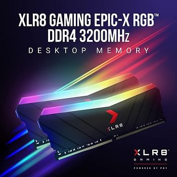 PNY 16GB 2x8GB XLR8 Gaming EPIC X RGB DDR4 3200MHz Desktop Memory RAM MD16GK2D4320016XRGB, 16GB (2x8GB) 3200MHz