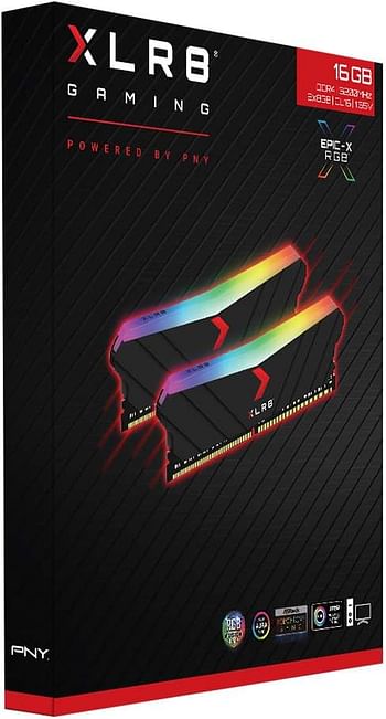 PNY 16GB 2x8GB XLR8 Gaming EPIC X RGB DDR4 3200MHz Desktop Memory RAM MD16GK2D4320016XRGB, 16GB (2x8GB) 3200MHz