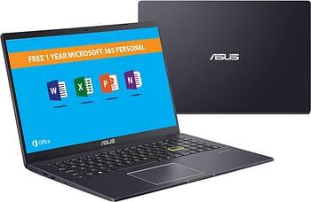 Asus Vivobook Laptop E510ma-br633ws Intel Celeron-n4020 4GB Ram DDR4 128 SSD Hard 15.6 Inch HD Anti-glare Windows 11+ Office 365 Arabic And English Keyboard - Peacock Blue