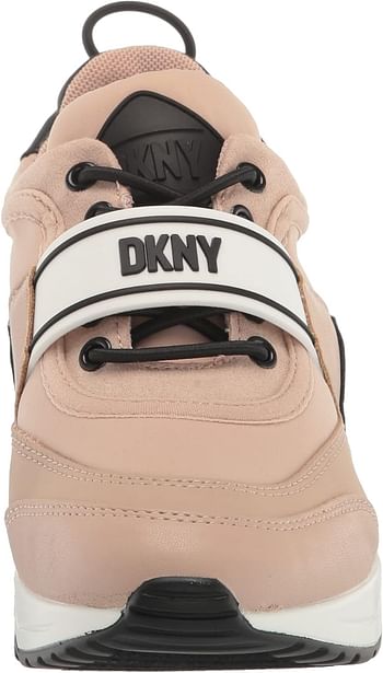 DKNY Women's Comfortable Chic Shoe Aislin Sneaker 40 EU - Gld Sand/Blk