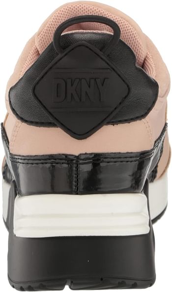 DKNY Women's Comfortable Chic Shoe Aislin Sneaker 40 EU - Gld Sand/Blk