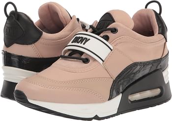 DKNY Women's Comfortable Chic Shoe Aislin Sneaker 40 EU - Gld Sand/Blk