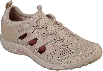 Skechers womens Reggae Fest - Neap Webbing Trimmed Knit Fisherman Oxford Flat 36.5 EU - Taupe