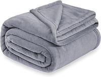 SKY-TOUCH Queen Fleece Blanket : 270GSM Super Soft Lightweight Bed Blanket Plush Fuzzy Cozy Luxury Microfiber Throw Blanket for Home Office Dorm Bed Sofa Chair Couch Travel Camping (Grey 230 * 200cm)