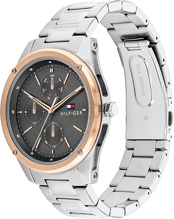 Tommy Hilfiger TYLER Men's Watch, Analog 43.5 mm - Silver