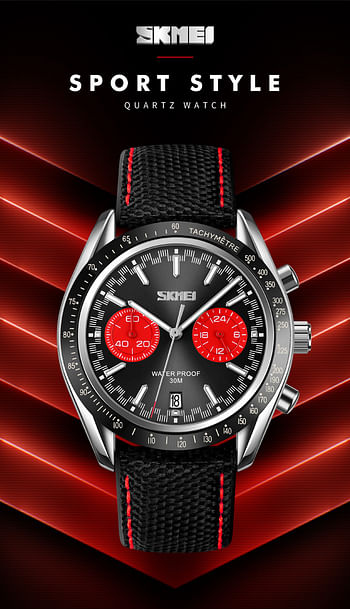 Skmei 9292 Mens Watches Quartz Movement Analog Reinforced Leather Strap 30M Waterproof Fashion Business Wrist Watch for Men