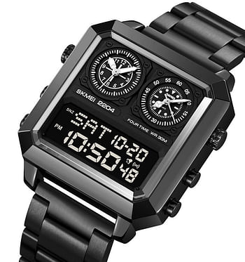 Skmei 2204 Men Digital Watch - Rose Gold, Black