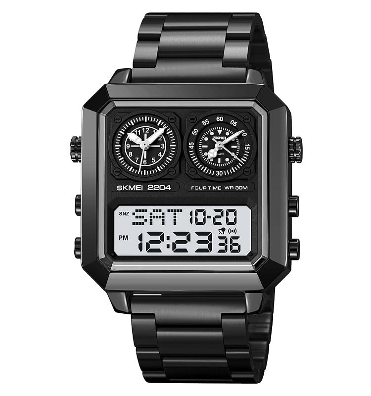 SKMEI 2204 MEN DIGITAL WATCH -Black/White