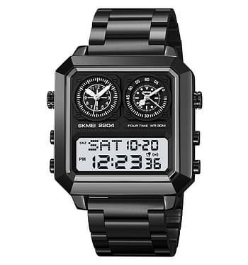 SKMEI 2204 MEN DIGITAL WATCH -Black/Black