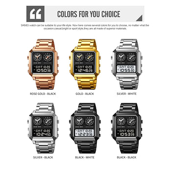 Skmei 2204 Men Digital Watch - Gold, Black