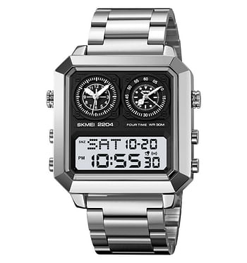 SKMEI 2204 MEN DIGITAL WATCH -Silver\Black