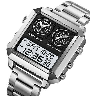 SKMEI 2204 MEN DIGITAL WATCH -Silver\Black