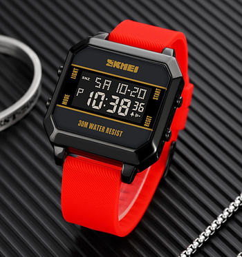 Skmei SK1848 Men Sports Manufacturer Wholesale Watches 30m Waterproof Digital Watch-Red