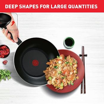 Tefal Super Cook Frypan Bundel 26 cm + 24 cm Easy Cleaning High Performance Non-Stick Coating Thermo-Signal Heat Indicator Diffusion Base Healthy Frying Pan Ergonomic B4590584P6