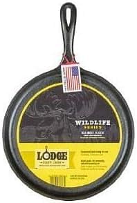 Lodge Wildlife Series-10.5" Cast Iron Griddle with Moose Scene, 10.5 inch - Black