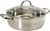 Bergner bg9845 gourmet shallow pot with lid 28 cm stainless steel- Silver