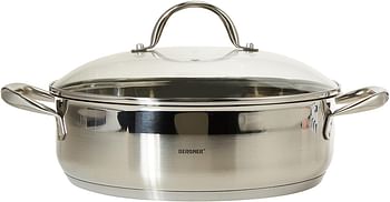 Bergner bg9845 gourmet shallow pot with lid 28 cm stainless steel- Silver