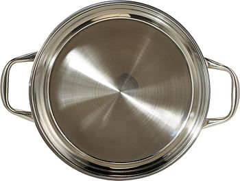 Bergner bg9845 gourmet shallow pot with lid 28 cm stainless steel- Silver