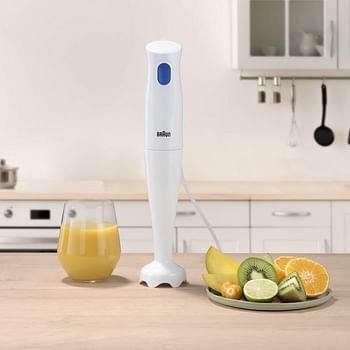 Braun MultiQuick 1 Hand Blender 450 Watts, 1 Speed, Light-Weight, BPA Free, Dishwasher Safe, Plastic - MQ 10.001P