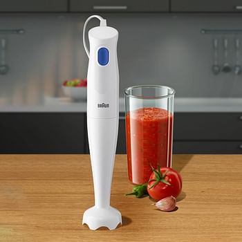 Braun MultiQuick 1 Hand Blender 450 Watts, 1 Speed, Light-Weight, BPA Free, Dishwasher Safe, Plastic - MQ 10.001P