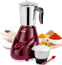 Geepas 2-IN-1 Mixer Grinder- GSB44091 550W Powerful Motor Stainless Steel Jars and Blade Ergonomic Grip and Equipped with Overload Protector Perfect for making Smoothies Milkshakes