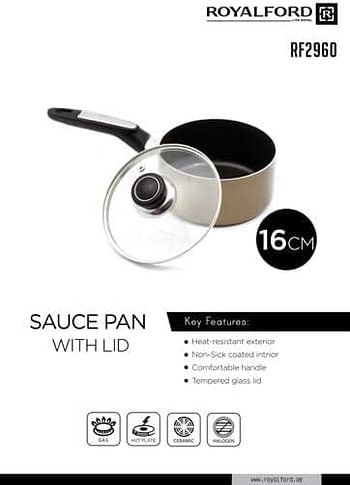 Royalford Aluminum 16 cm Saucepan Olive