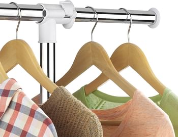 Whitmor Deluxe Adjustable Garment Rack - Rolling Clothes Organizer - White and Chrome