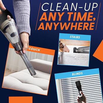 ThisWorx Cordless Car Vacuum Portable Mini Handheld Vacuum w/Rechargeable Battery and 3 Attachments High-Powered Vacuum Cleaner w/ 60w Motor