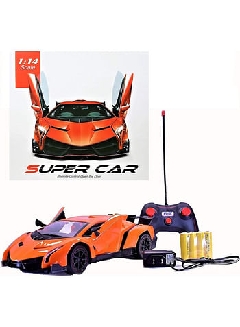 We Happy 1:14 Remote Control Car Toy Super RC Racing Sports Car for Kids, Comes in Assorted Patterns- Orange