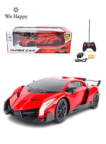 We Happy 1:14 Remote Control Car Toy Super RC Racing Sports Car for Kids, Comes in Assorted Patterns- Yellow