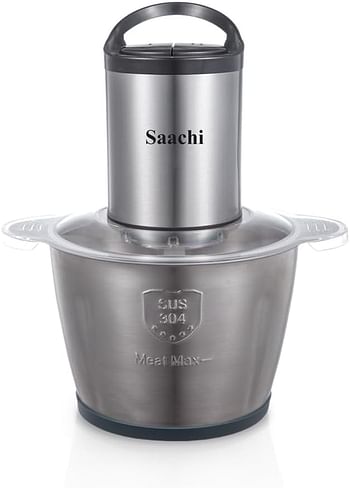 Saachi Electric Chopper 3.0L stainless steel bowl  2 speed control, 3D 6 pcs blades - NL-CH-567S