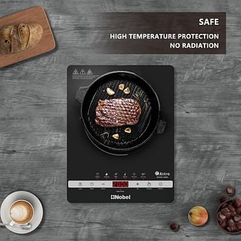 Nobel Infrared Cooker Black Single 2000W Multi Function Touch Control, LED Digital Red Display Multi-function: Stir-fry, Hot Pot, Warm, BBQ, Heating, Steam NIC10