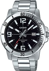 Casio Men's Black Leather Casual Watch - MTP-VD01L-1BVUDF