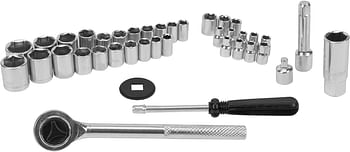 PERFORMANCE TOOL W1173 Sae/Metric 40-Piece Socket Set (1/4" & 3/8" Drive), Silver