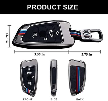 Elegananccy for BMW Key Fob Case Cover, for BMW 1 3 4 5 6 7 Series X3 X4 M5 M6 GT3 GT5,Key Protector with Key Chain