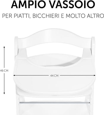 Hauck Click-On Tray Alpha Click Tray Only Compatible with Wooden High Chairs Alpha+ and Beta+, No Tool Installation, Spacious, Elevated Edge, Easy to Clean, White