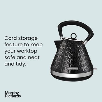 Morphy Richards 108131 Pyramid 3000w Kettle Traditional - Black