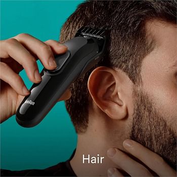 Braun MGK 3410 6 in 1 Style Kit 3 Beard, Hair Grooming. With 50min runtime, With 5 extra Curated Tools for Beard Clipping, Precision Shaving, and Hair clipping