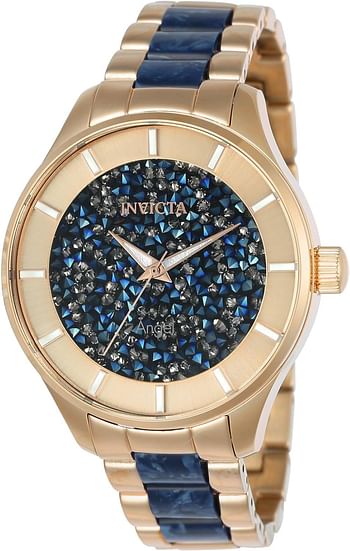 Invicta Women's Angel Stainless Steel Quartz Watch with Stainless-Steel Strap, Two Tone, 20 (Model: 24702, 24662)