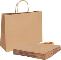 Al FAKHAMA 15 Pcs Large Paper Bag Brown Twisted Handle Paper Party Bags Hen Party Bags Kraft Paper Bag Bride Birthday Gift Bag Wedding Celebrations Bags For Party Favour (40x20x40cm) - Pack Of 15
