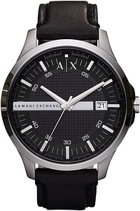 A|X Armani Exchange Ax2101 Men's Watch with Three-Hand Analog Display and Date Window With Leather Black Band