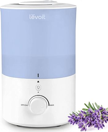 LEVOIT 3L Humidifiers for Bedroom Baby Room with Night Light, Cool Mist Humidifier for Home, Office & Plant, Auto-Off, Up to 25H for 27 ㎡, Quiet Operation with 360° Rotation Nozzle- 2 Filter Sponge